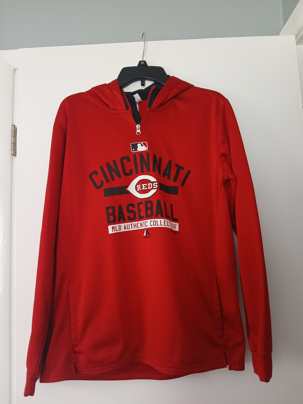 Cincinnati Reds Red Hooded Baseball Pullover